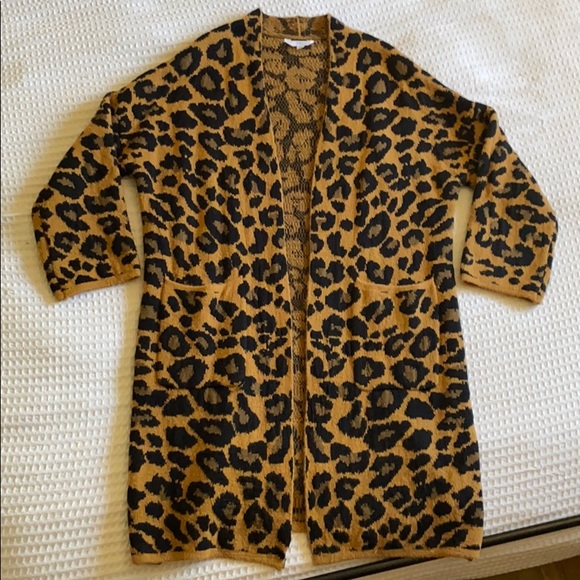 time and tru leopard cardigan